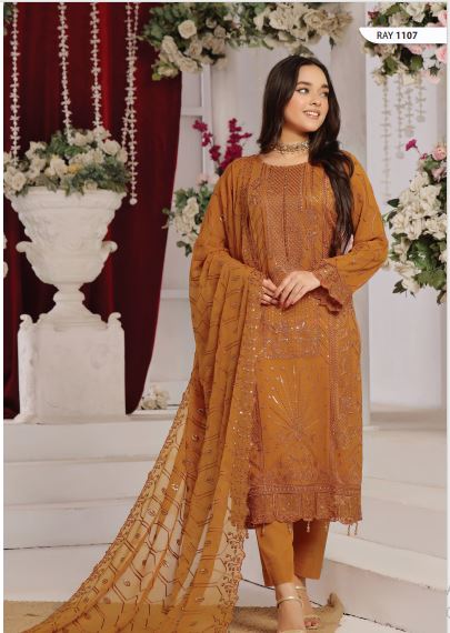 ZOHRA Non-Stitched Chiffon  RAY-1107