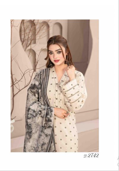 Mismah D-2742 Stitched Large by Tawakkal Pakistani Three Piece Party Wear Bangladesh