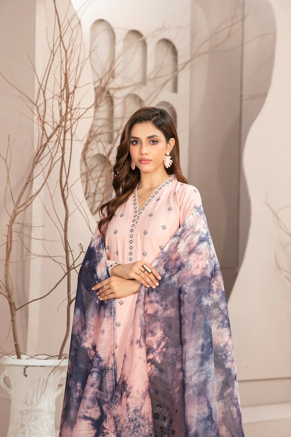 Mismah D-2748 Stitched Large by Tawakkal Pakistani Three Piece Party Wear Bangladesh