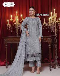 Rachna Semi-Stitched Chiffon RAY-1222 - Pakistani Party Wear Three Piece